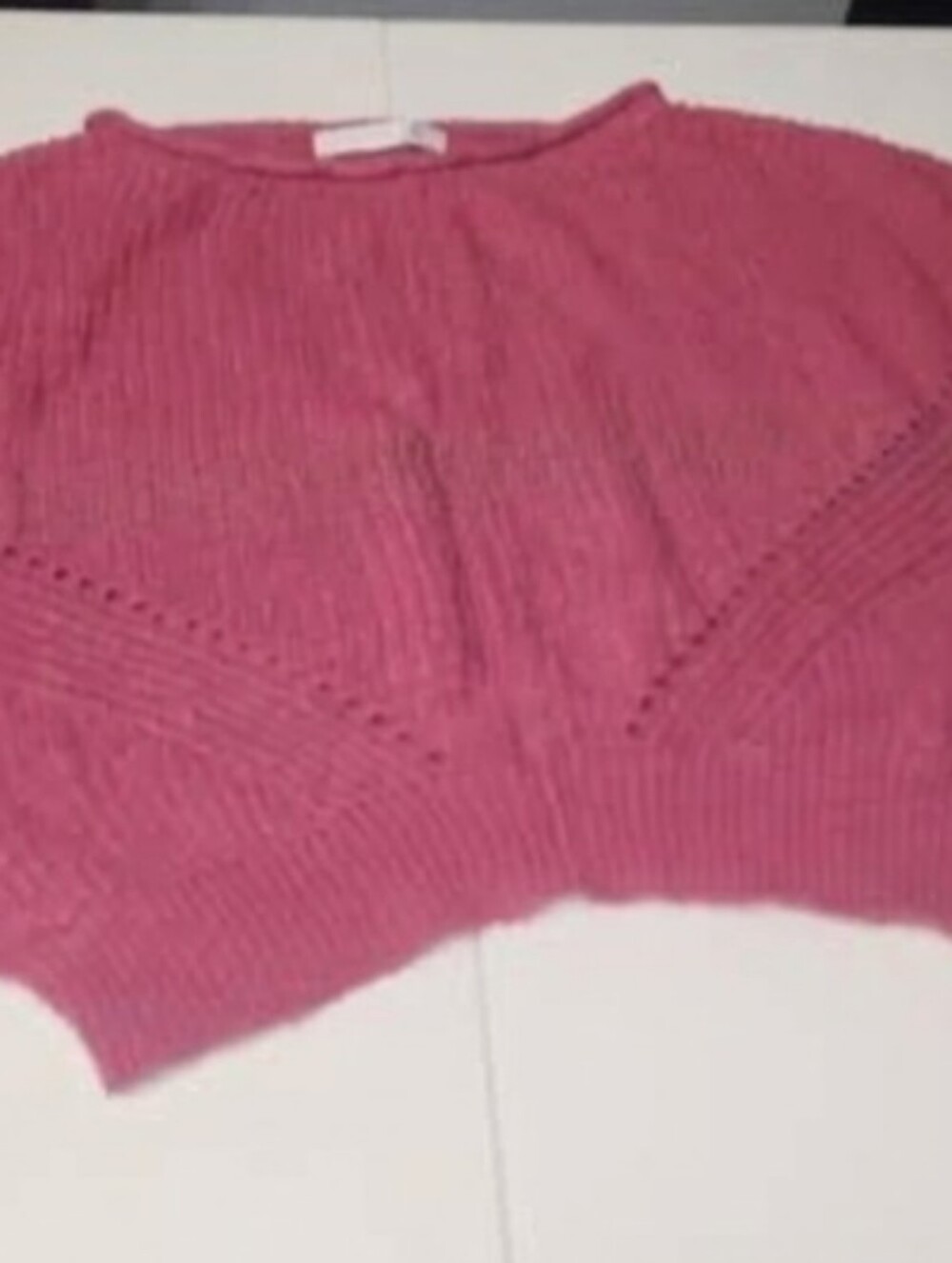 Altar'd State Streetwear Chunky Rose Knit Open-Stitch Crewneck Sweater
